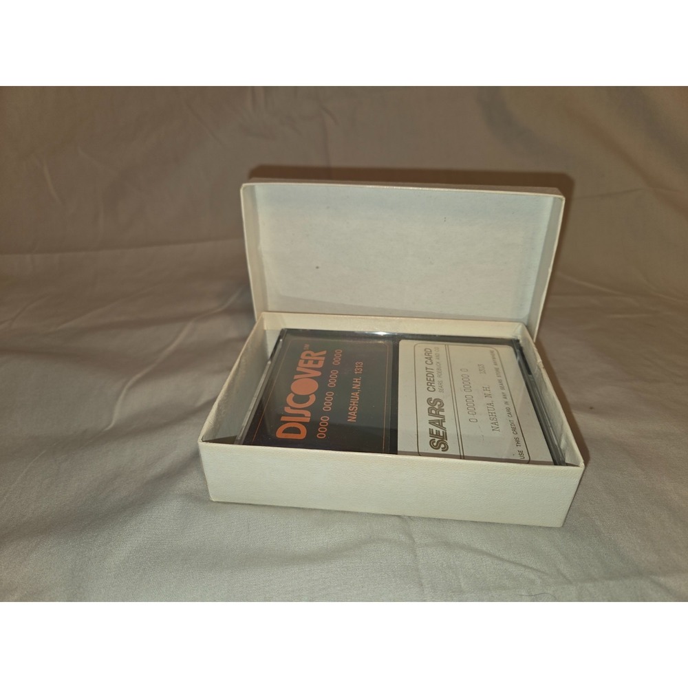 Vintage Sears Roebuck & Discover Credit Card Playing Cards in Case – Nashua NH –